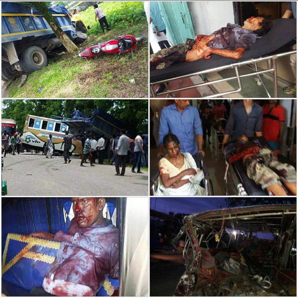 লালাবাজারে ট্রাক-মোটরসাইকেলের সংঘর্ষে নিহত ৩ জন আহত অধর্শতাধিক